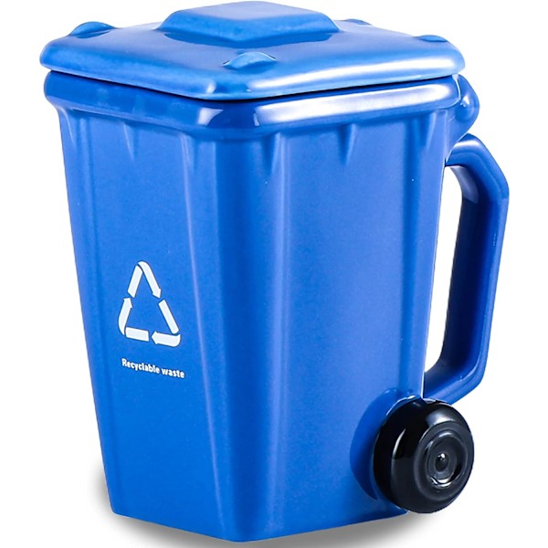 Keramisk Skraldespand Tema Kaffe Kops, Skraldespand Kaffe Kops, Nyhed Kaffe Kops, Skraldespand Formet Keramisk Kops, 401-500ml Royal blue