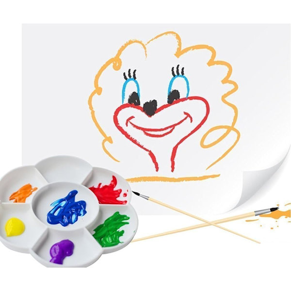 Plastblomformad färgbricka - Vit (2-pack)