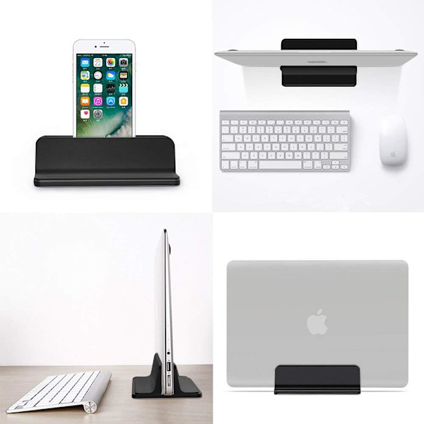 Vertikal bærbar computer stand, bærbar computer holder, bærbar computer stående skrivebordsdock med justerbar størrelse, bærbar computer tilbehør