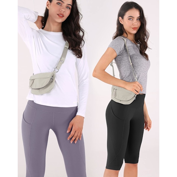 Mini Crossbody Bag med justerbar rem Festival Bag Fanny Pack for utendørs, trening, reiser og uformelt gray