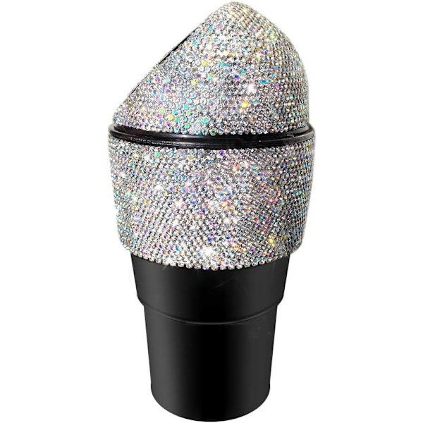 Bling Rhinestone Auto Affaldsbeholder Bil Skraldespand med låg Mini Skraldespand