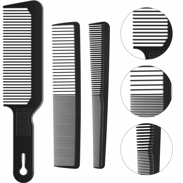 3 st Set avsmalnande hårklippning Plattklippare Flattop Barberologikam Värmebeständig fiberkam