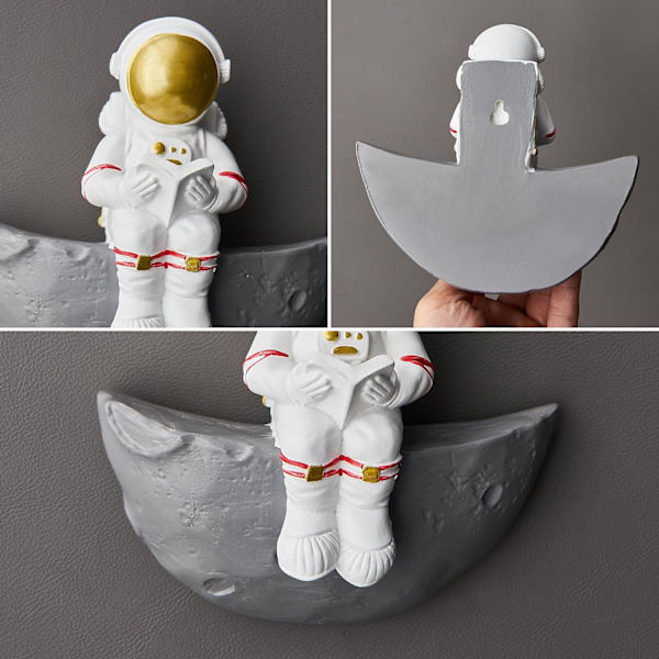 Astronaut Väggdekor Set om 3 Yttre Rymd Tema Dekorationer Vägghängande Skulpturer Rymddekor för Modern Heminredning