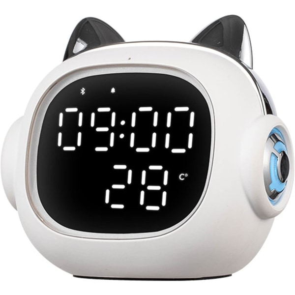 Lucky Cat -herätyskello Bluetooth kaiuttimella, 2 erillistä herätyskellosarjaa, älykäs herätyskello syvään nukkuville, yövalo yövalo
