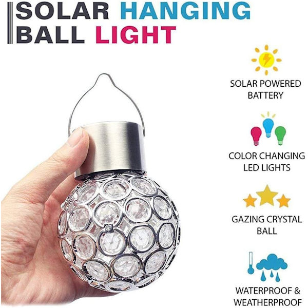 Fellibay Hängande Solcellslampor Solcellslampor för Trädgård Färgförändrande Ljus Solcellslampor Utomhus, Vattentäta, 3-pack