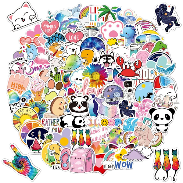 200 stk Estetiske Klistremerker for Laptop 丨Dekorative Klistremerker丨Klistremerker for Laptop, Kofferter, Skateboard, Gitar, Kopper osv