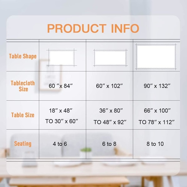 Vit bordsduk - 90X132 tum polyester rektangulär bordsduk, för 4 fots bord i tvättbar fläck och skrynkelfri, julbordsduk 228*335cm