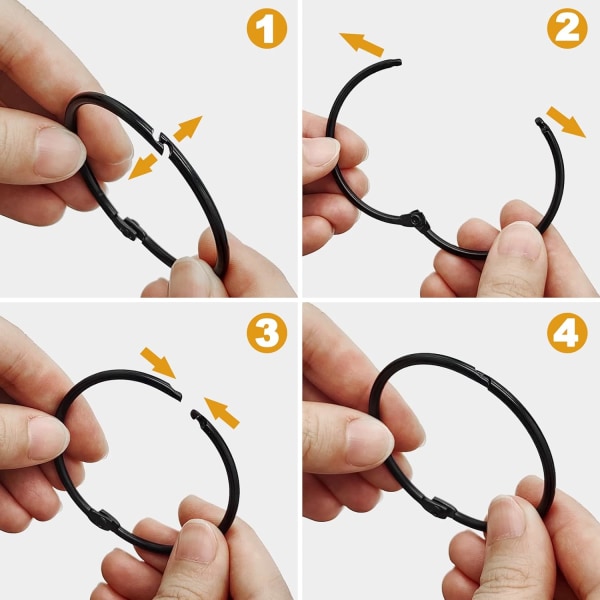 Duschdraperi-krokar, duschdraperi-ringar för badrum duschstång, snäppfogsdesign black