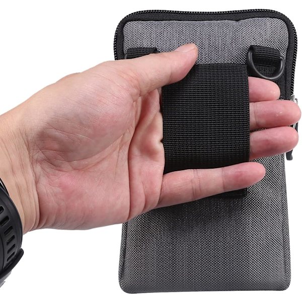 Puhelin Olkavyölaukku, Puhelimen Vyökiinnike, Olkapussi Vetoketjulla Ristiin grey Large size