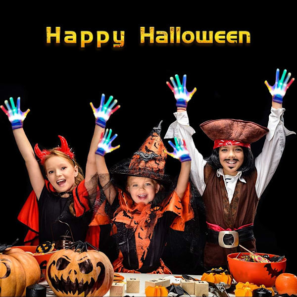Leker for 3-12 år gamle gutter, LED Flash hansker leker for 3-12 år gamle jenter Halloween gaver for 3-12 år