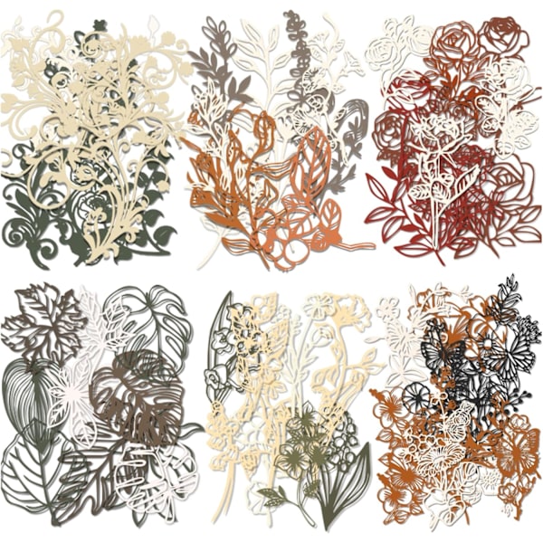 60 Stykker Scrapbooking-klistremerker Blonder Blomster Estetiske Klistremerker PET Fotoalbum Klistremerker Scrapbooking Tilbehør til Bullet Journal og Kalender