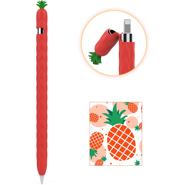Etui til Apple Pencil 1. generation - Sød frugtdesign - Blødt beskyttende silikonecover - Tilbehør