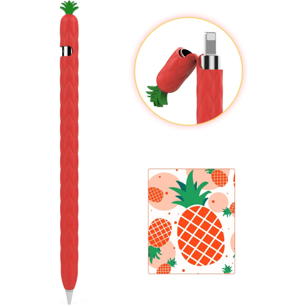 Fodral för Apple Pencil 1:a generationen, mjukt silikonfodral med söt fruktdesign, skyddande tillbehör