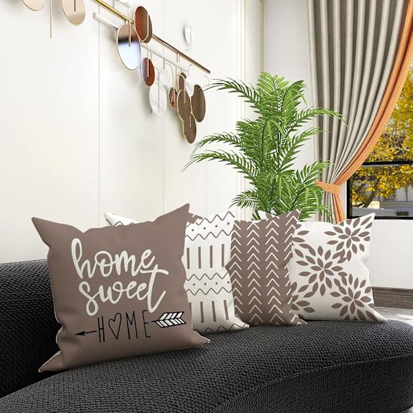 Sett med 4 dekorative putetrekk Sofa putetrekk Dekorative sofa putetrekk Lin utendørs putetrekk Dekorative for soverom, sofa 50x50cm