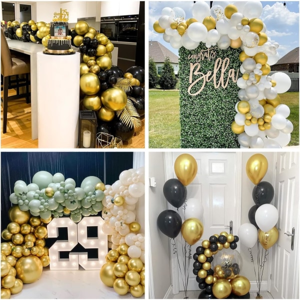 Guld Balloner, 50 stk. Skinnende Krombelagte Balloner, 12 Tommer Metal Helium Balloner, Tykke Latex Balloner til Bryllup Forlovelse Festival Karneval