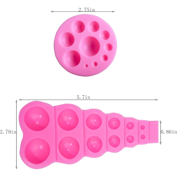 DIY 3D Pärl Marsipan Form Boll Pärl Halvklot Choklad Silikonformar Kakdekorering Socker Lollipop Form Kupol