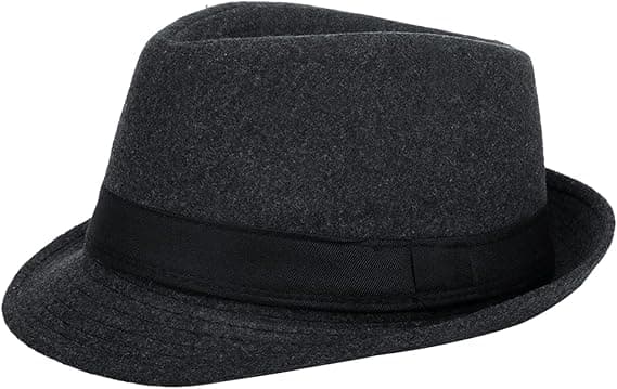 Hat, Panama Hat, Elegant Vinter Bowler Hat, Gentleman Jazz Hat, Varm Efterår Vinter Hat, til Rejsefest Udendørs, (Mørkegrå)