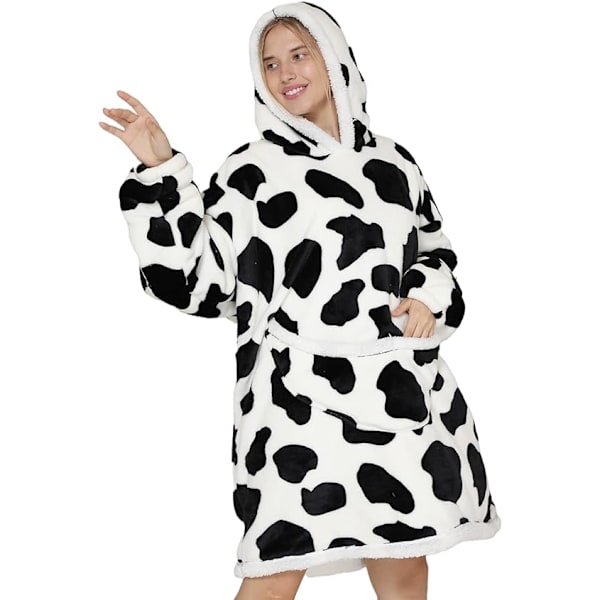 Oversized hettegenser med hette for kvinner, tykk teppe med ermer lomme, supermyk varm koselig bærbar hettegenser One Size Fits All - Mors gave