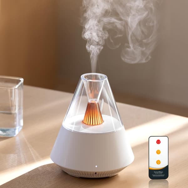 Eterisk oljediffuser, 150ML Ultralyd kjølig tåke aromaterapi diffuser, med vannløs automatisk avstenging og LED-stearinlys for hjem, yoga, hvit