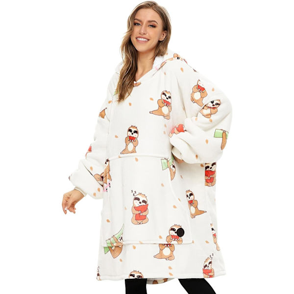 Oversized tæppehættetrøje, Sherpa Fleece hættetrøje tæppe til kvinder, Ultra blød varm bærbar tæppe sweatshirt kvinder mænd voksne, gave til damer