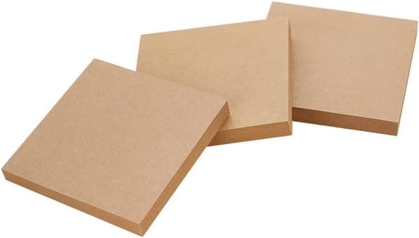 3 stk. 300 ark 3 x 3 tommer Sticky Notes Pads Selvklæbende noter Paste Memo Notes Pads Notesblok Brug Brun