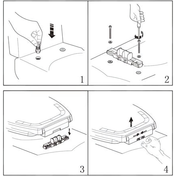 4 stk. Toalettsetebeslag og -fester, Toalettlokk Toppfestehengsler Skruer Ekspanderende Nylonmuttere
