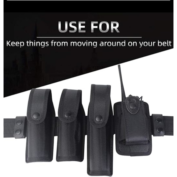 Duty Belt Keeper Läder taktiskt bälte Keeper Loop bältesspänne för 2–2 1/4 tum med dubbelsnäpp, (2Pack, svart)