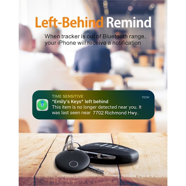 Matkatavaroiden seuranta, yhteensopiva Apple Find My:n kanssa (vain iOS), esineiden paikantaminen avaimille, matkatavaralle, matkalaukuille, lompakolle, IP67 vedenkestävä, 2 kpl