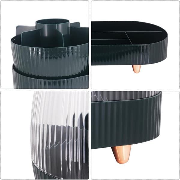 Makeup Organizer, 360 roterende makeup opbevaringsorganizer, til kommode badeværelse soveværelse (mørkegrøn)