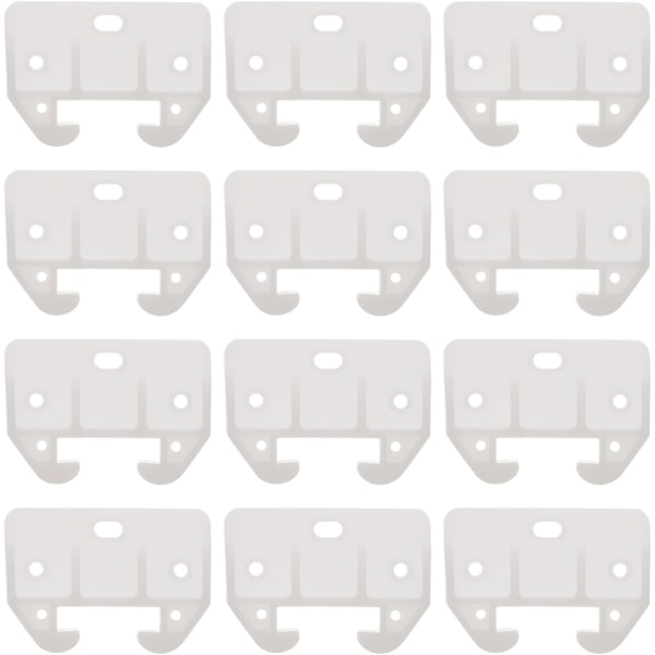 12 stk hvid plast skuffeskinne guide, skuffe guide, møbeludskiftning slide dele, til kommoder Hutches Sengebord