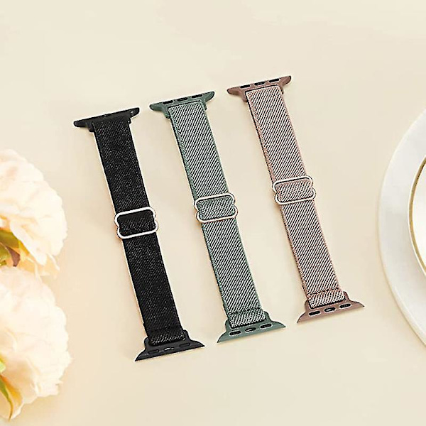 Rem til Apple Watch Band 38 40 41mm Slank Elastisk Loop Nylon Rem Til Iwatch Serie