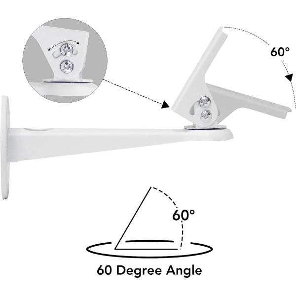 Miniprojektor väggfäste/projektorhängare/CCTV-säkerhetskamerahus monteringsfäste (vit) - Rotation 360° (vit)