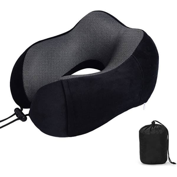 Rejsepude, Memory Foam Nakkepude til Rejser eller Flyvning, Ergonomisk Designet Nakkestøttepude