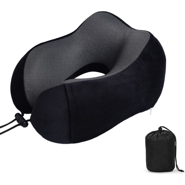 Travel Pillow, Memory Foam Neck Pillow for Travelling Or Flight, Ergonomically Designed Neck Support Pillow