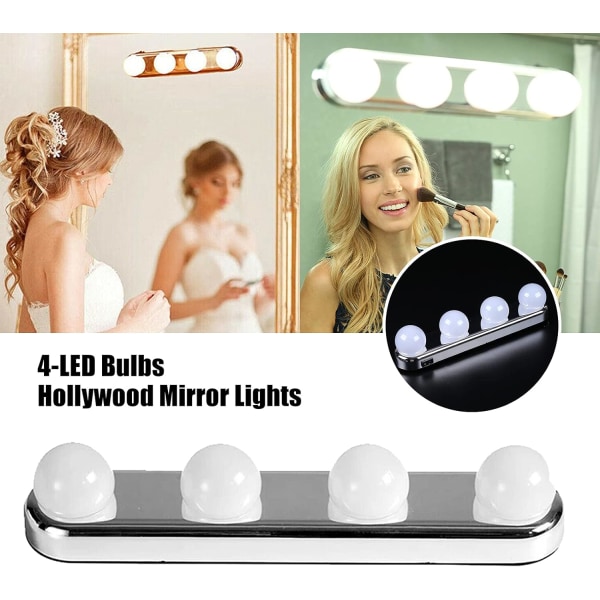 LED sminkspegel Light Kit, glödlampa sminkbordslampa Hollywood Dresser med sugkopp