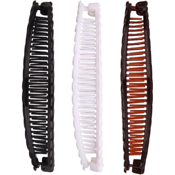 Bananaklämma, 3 st Bananhårklämmor, Fishtail Håraccessoarer, Vintage Stora Banankammar, Hästsvansklämma, Fishtail Kam, För Kvinnor och Flickor