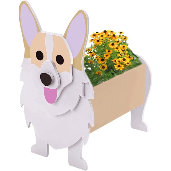 Hundeformet Plantepotte | Charmerende Ansigtspotte til Indendørs og Udendørs Planter | Unik Have- og Hjemmedekoration color 2