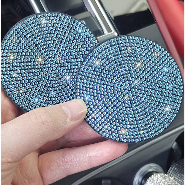 2 st Bling Bling Bilhållare Underlägg, 2,75 tum halkfria stötsäkra universella modebilunderlägg