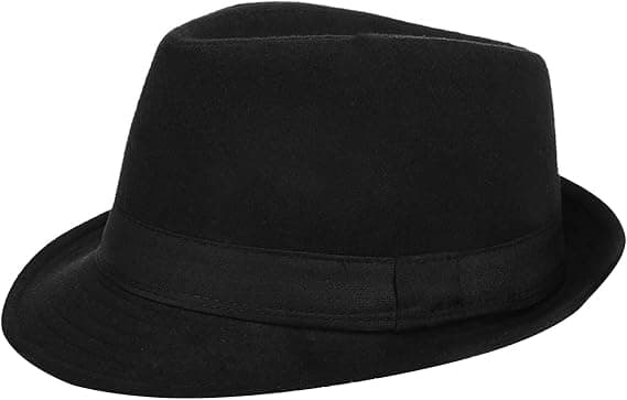 Hat, Panama Hat, Elegant Vinter Bowler Hat, Gentleman Jazz Hat, Varm Efterår Vinter Hat, til Rejsefest Udendørs, (Sort)