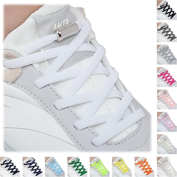 2 par elastiske snørebånd, snørebånd uden binding til voksne/børn, sneakers, løbesko