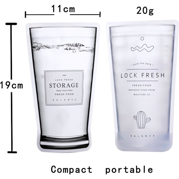 forseglede poser, Zip lock Cooler Snack oppbevaringsposer, gjenbrukbare plastposer, med glidelås