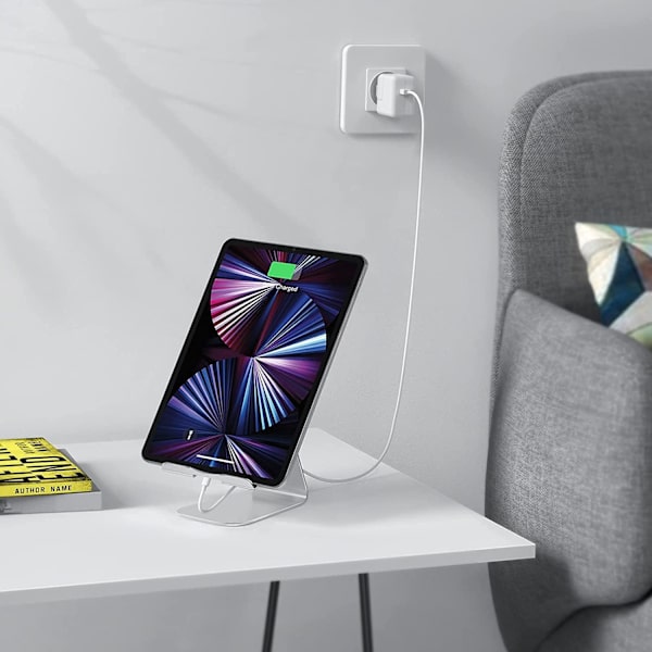 Tablet Stativ Holder Justerbar, iPad Stativ, Desktop Aluminium Tablet Dock Cradle Kompatibel med iPad Air 4/Mini, Ny