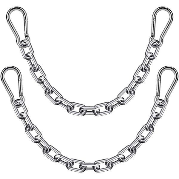 2 Boxningssäckkedjor och 4 Karabiner, Hängstolkedjesats i Rostfritt Stål
