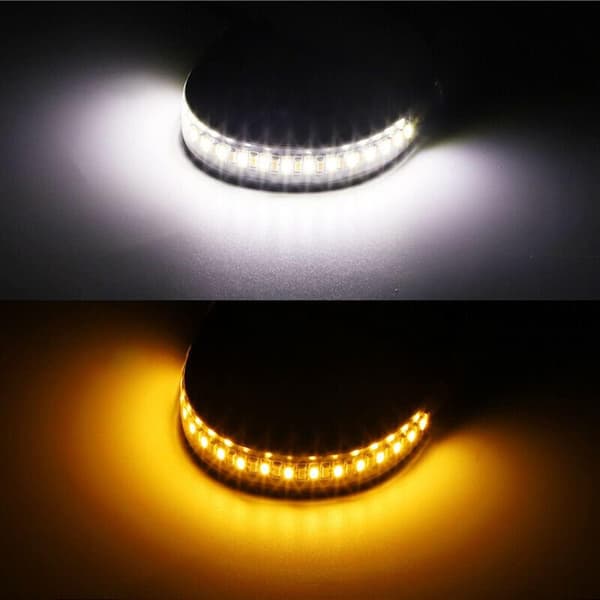 2 st LED-ljusramp, Universell motorcykelindikator Dubbelfärgad ljusramp 12v 36 Lamppärlor Blinkersljusramp, Gul & Vit