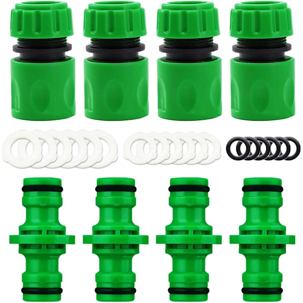 8-pack trädgårdsslangkoppling, passar för 1/2 tum (15 mm) slangände Snabbkoppling & Reparation