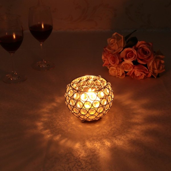 Sliver Kristallskål teljusljusstake för bröllop Soffkontorsbordsdekoration Mittpunkt presentförpackning