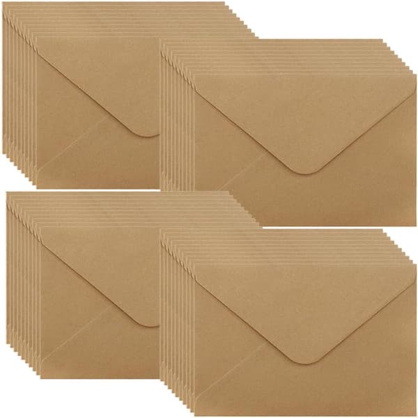 40-pack 15 * 10 cm Klassiska Kuvert med Flik, Kuvert för Smådelar, för Present (Kort Ingår Ej), Vit