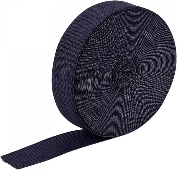 sourcing map Elastiska band för sömnad 2,5 cm 10 m  Mörkblå stickad elastisk spole Hög elasticitet för peruker, midjeband, byxor