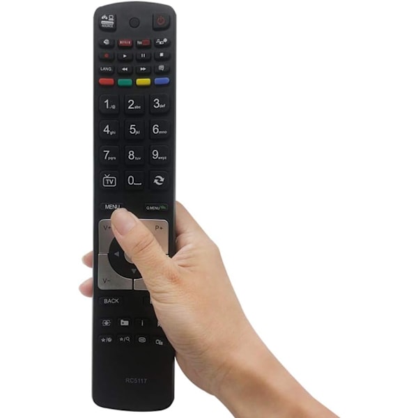 Ersättningsfjärrkontroll för Hitachi TV-fjärrkontroll RC5117 med Netflix YouTube - Ingen installation behövs