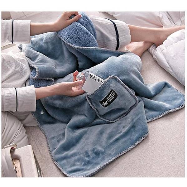 Womens Cosy Wrap Shawl Wool Blanket Pashminas Cover Up Winter Wraps för kvinnor, Warm Blanket Cape Wraps Shawl Blue